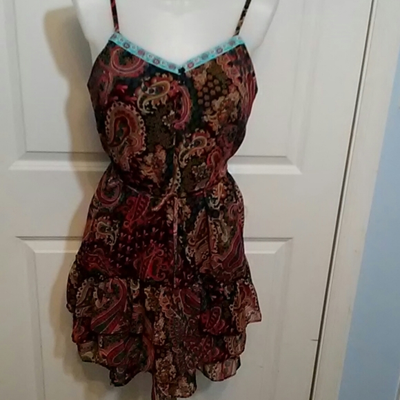 Boho Paisley XHILARATION Dress Size M - Picture 4 of 7